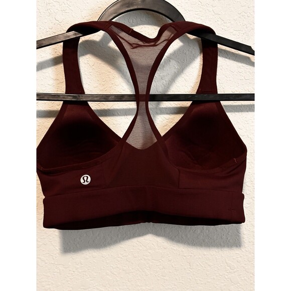 Lululemon Sports Bra Women Racer Back Pad Mesh Purple Running Jog Gym - Picture 2 of 2